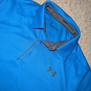 Under Armour Men's Tech Blue Polo Shirt Size M
